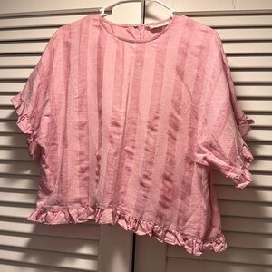 Zara Pink Striped Blouse